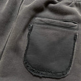 Askyurself Cross Studs Capri Vintage Fleece Shorts in gray with cross studs design