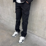 Siarr Denim Cargo Pants Black