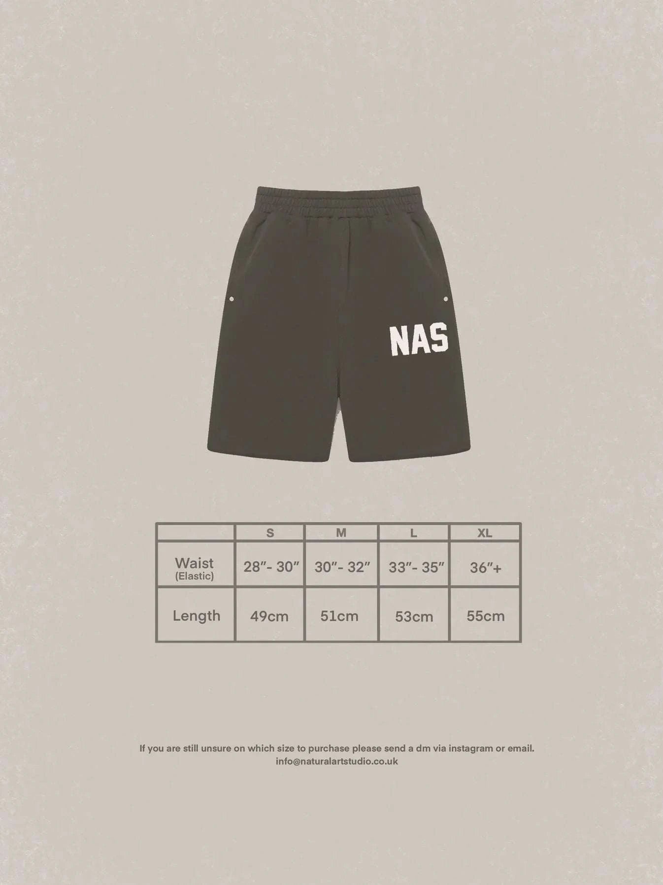 Natural Art Studio NAS appliqué black cotton shorts with elastic waistband and metal rivet pockets