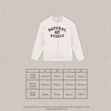Natural Art Studio Raglan long sleeve white shirt with front logo and inside out raglan seams, 100% cotton, boxy fit