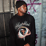 Saint Mind Wavy Zip Up Hoodie oversized fit 100% cotton thermal with front and back printed logos