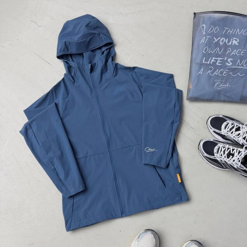 Studio By Charles Carbon blue track jacket front view