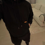 Studio By Charles Hoodie black casual wear with front pocket and drawstring hood