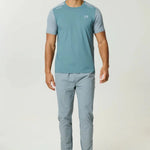 Reprimo Flight T-Shirt in Tide Marble design with lightweight, breathable fabric and reflective strips for athletic performance