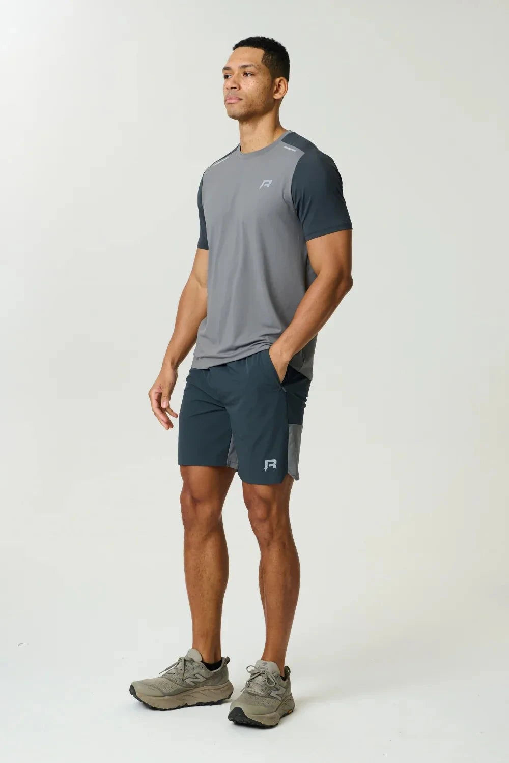 Reprimo Flight T-Shirt Gargoyle Ash Green lightweight breathable athletic fit with reflective strips