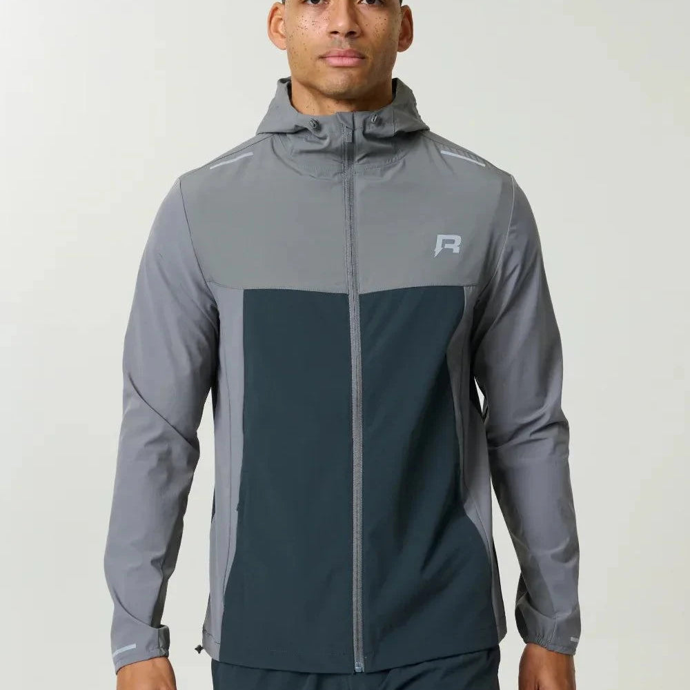 Reprimo Flight Windbreaker in Gargoyle Ash Green lightweight weather-resistant jacket with zip pockets and back vent for outdoor activities