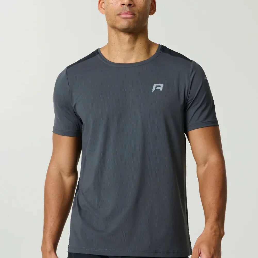 Reprimo Clima T-Shirt in slate and obsidian with lightweight, moisture-wicking fabric and athletic fit for high-performance training