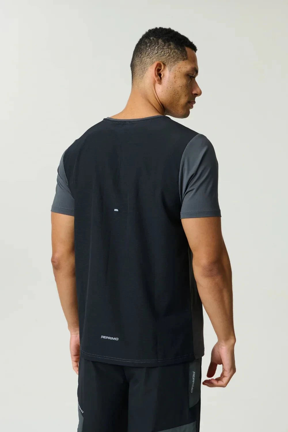 Reprimo Clima T-Shirt in slate and obsidian with lightweight, moisture-wicking, four-way stretch fabric and athletic fit for high-intensity training