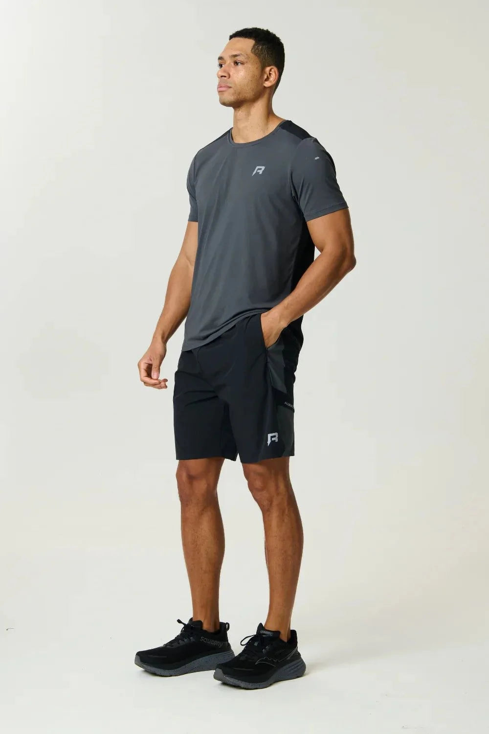 Reprimo Clima T-Shirt in slate and obsidian with lightweight, breathable fabric and athletic fit for high-intensity workouts