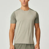 Reprimo Flight T-Shirt khaki athletic fit breathable lightweight with reflective strips for visibility