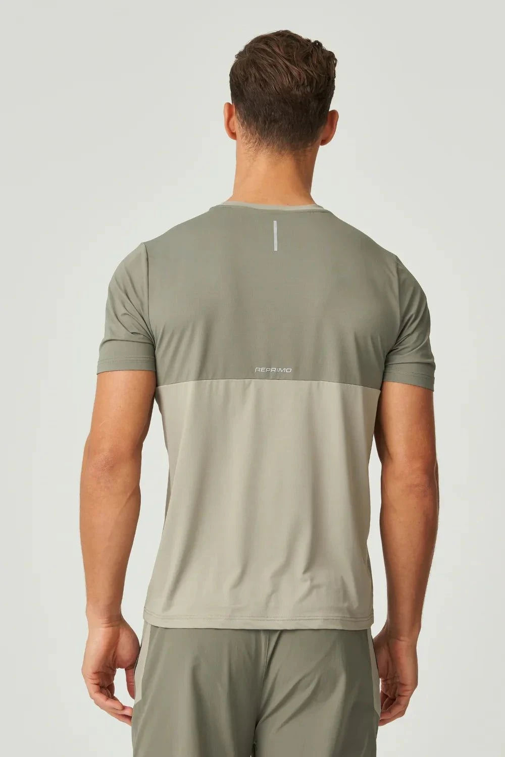 Reprimo Flight T-Shirt khaki athletic fit with reflective strips and two-tone design