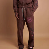 Suavo World Checkerboard Sweatpants Brown