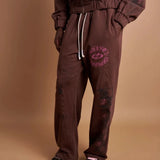 Suavo World Checkerboard Sweatpants Brown
