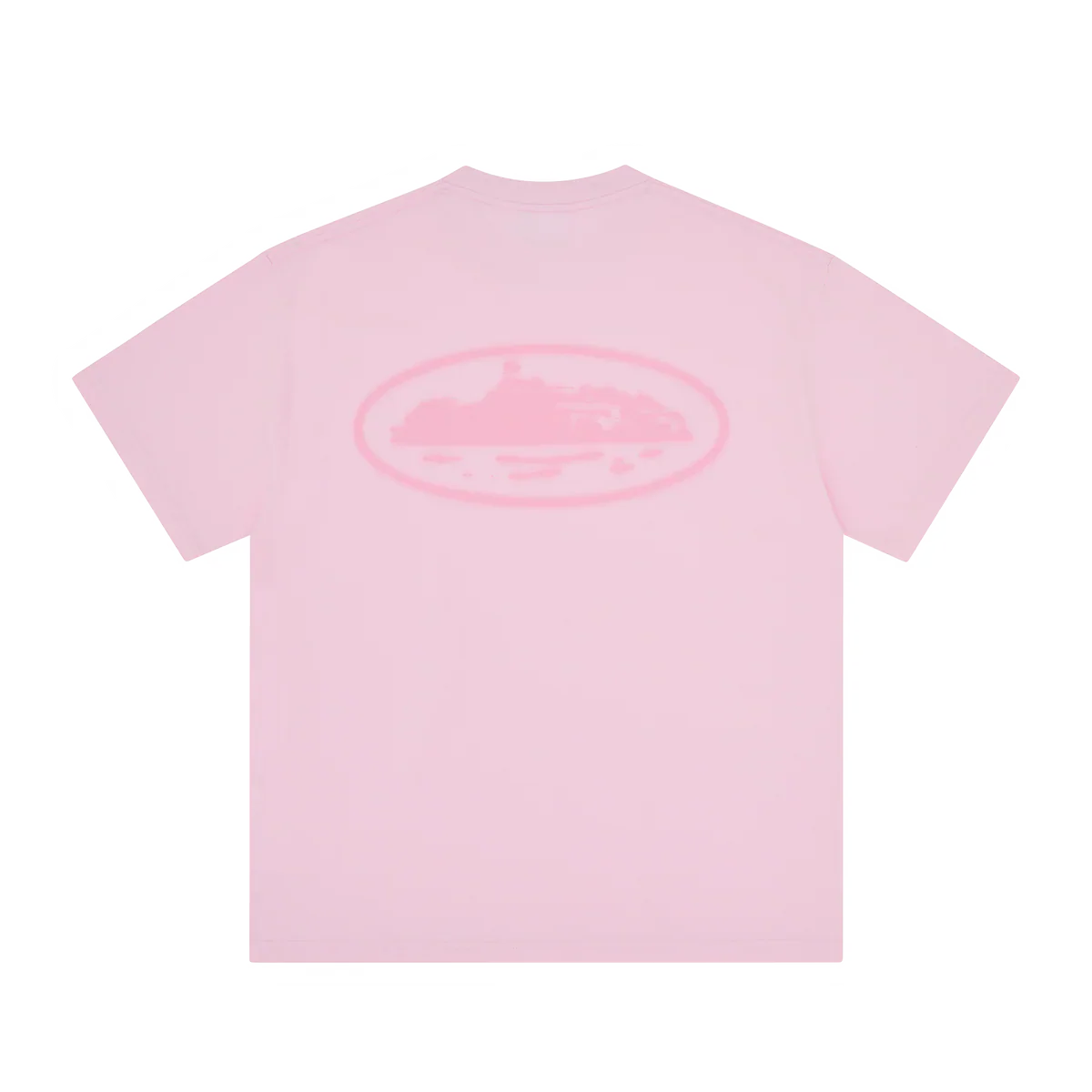 Corteiz Island Knockout Tee in pink color displayed on a plain background