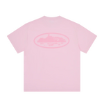 Corteiz Island Knockout Tee in pink color displayed on a plain background