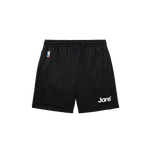 Jare Mesh Shorts in black color displayed on a white background