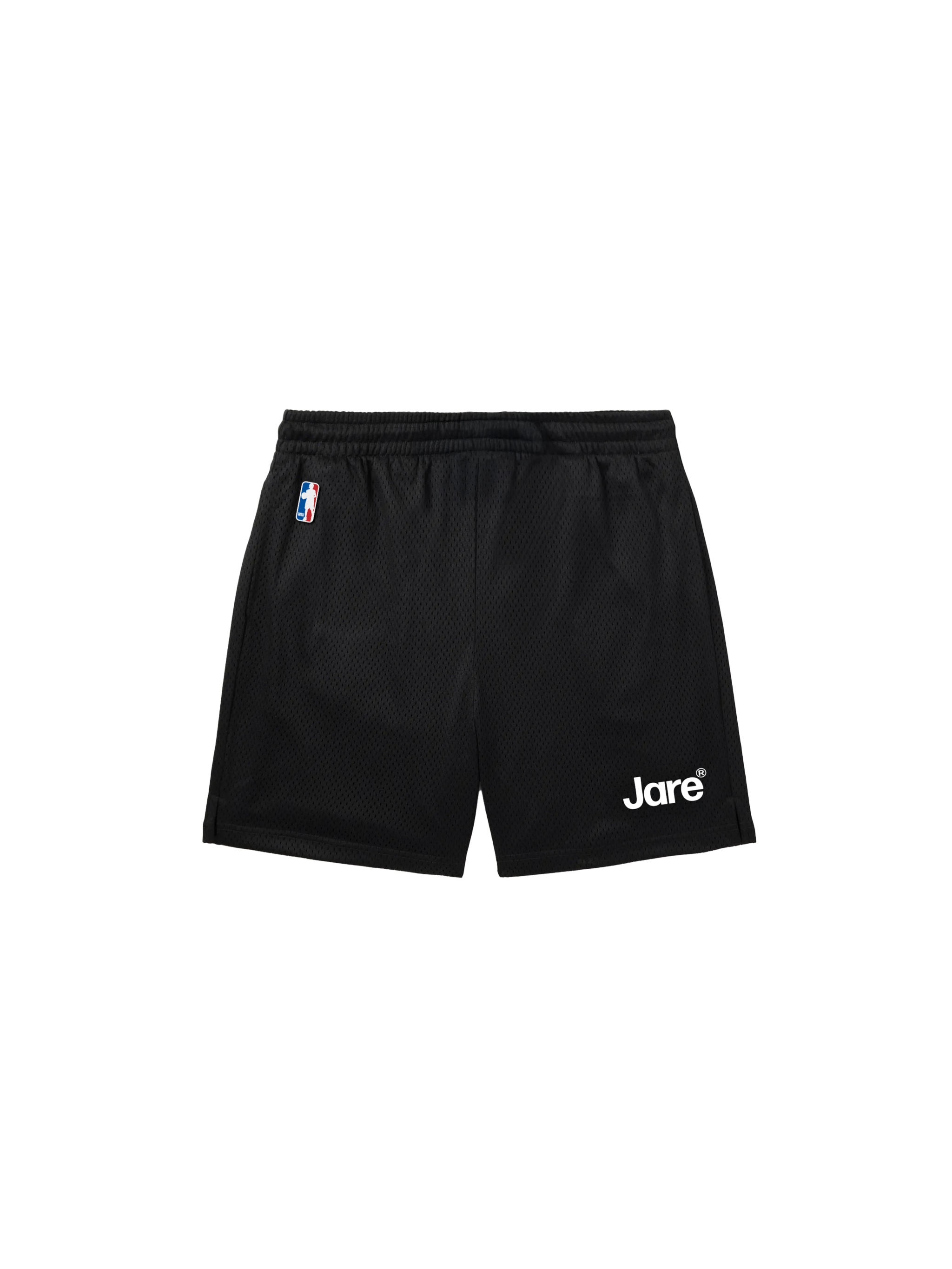 Jare Mesh Shorts in black color displayed on a white background