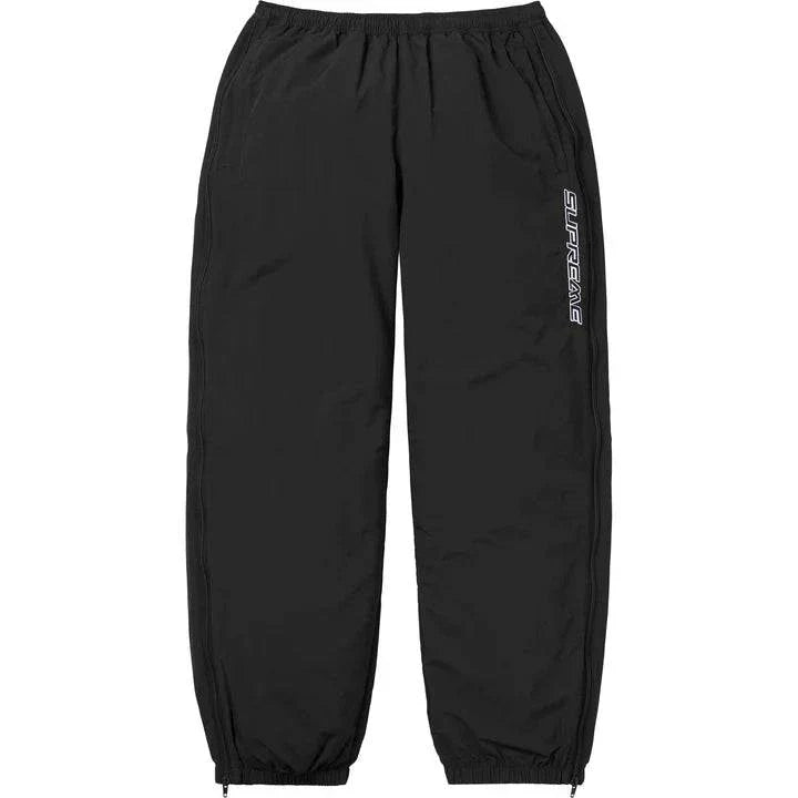 Black Supreme Contrast Zip Tracksuit Pants