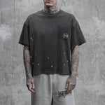 Askyurself stained pocket t-shirt in vintage black design