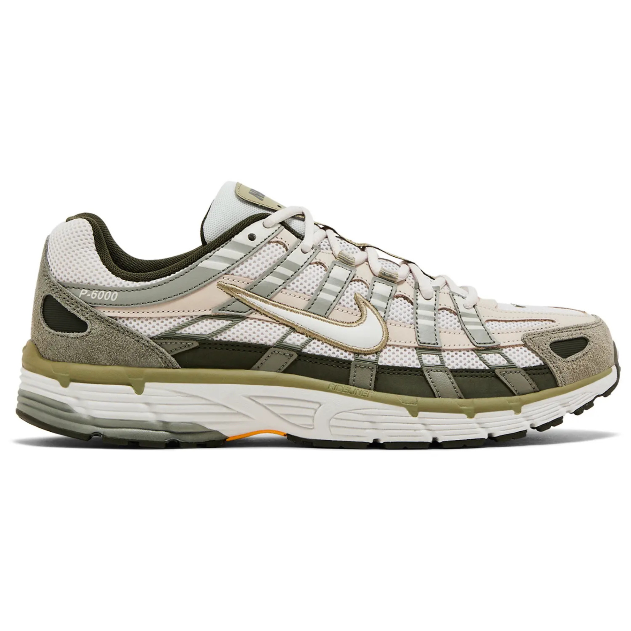 Nike P-6000 Light Army Cargo Khaki sneaker with mesh and suede detailing.