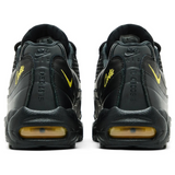 Corteiz x Air Max 95 SP Black Tour Yellow sneakers, rear view.