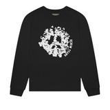 Denim Tears Peace Wreath Long Sleeve Black shirt with white wreath design on front.