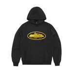 Corteiz Alcatraz Hoodie 2025 in black with yellow design.