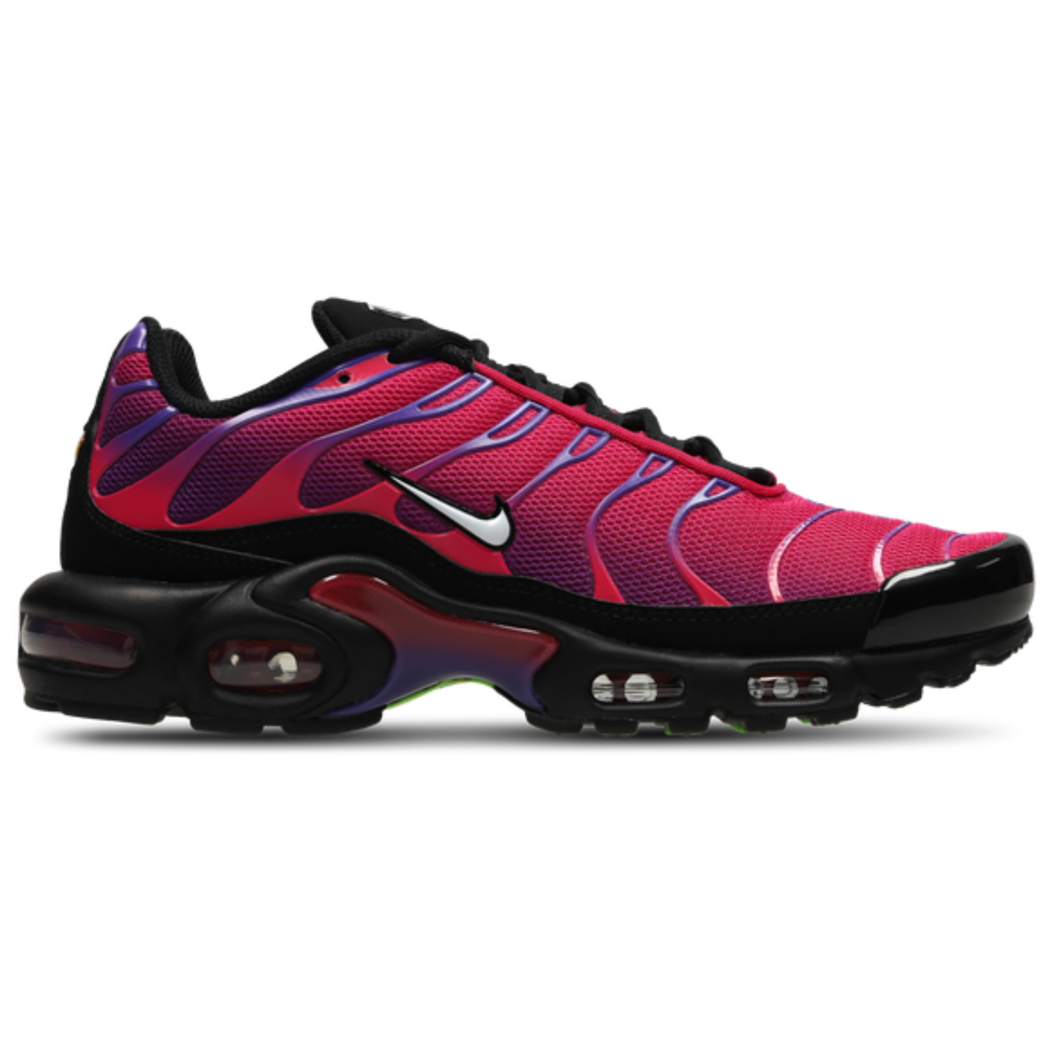 Air Max Plus Rebellious Air Success sneaker in vibrant purple and black design.