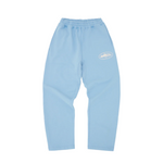 Corteiz Island Puff Print Sweatpants in Baby Blue color.