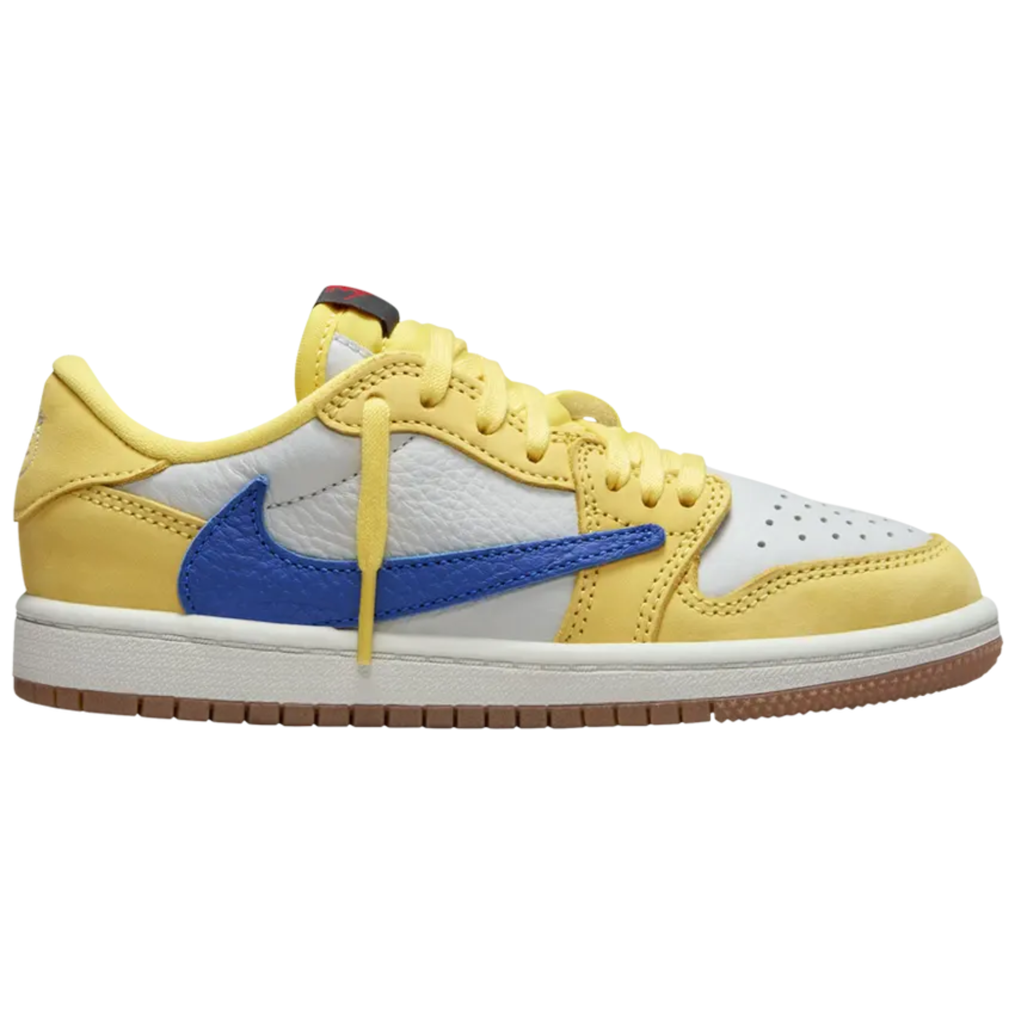 Travis Scott x Air Jordan 1 Retro Low OG SP PS Canary yellow and blue sneaker side view