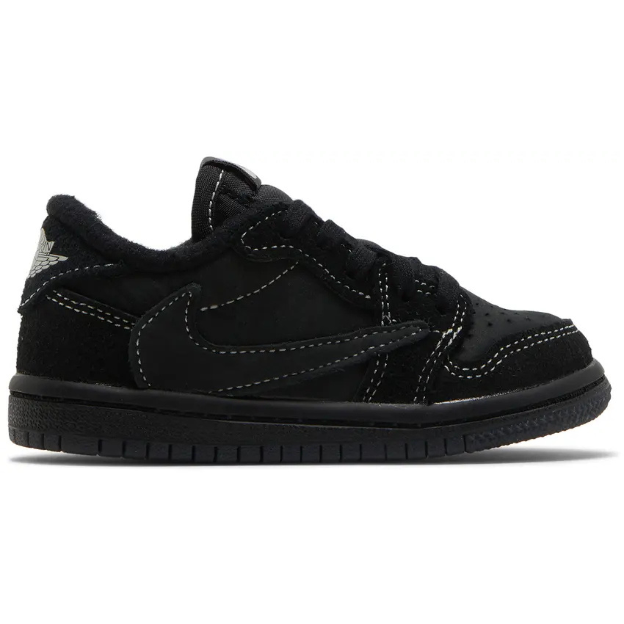 Travis Scott x Air Jordan 1 Low OG SP TD Black Phantom sneaker side view