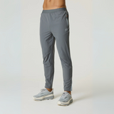 Reprimo Summit Pant in slate and light grey with lockable zip puller and jacquard waistband designed for athletic performance.