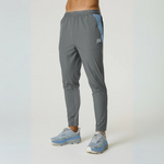 Reprimo Flight Pants in air force blue and gunmetal with side pockets and reflective strips for athletic performance and comfort