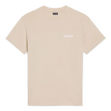 Jacquemus Les Classiques light beige logo t-shirt with short sleeves and crew neck
