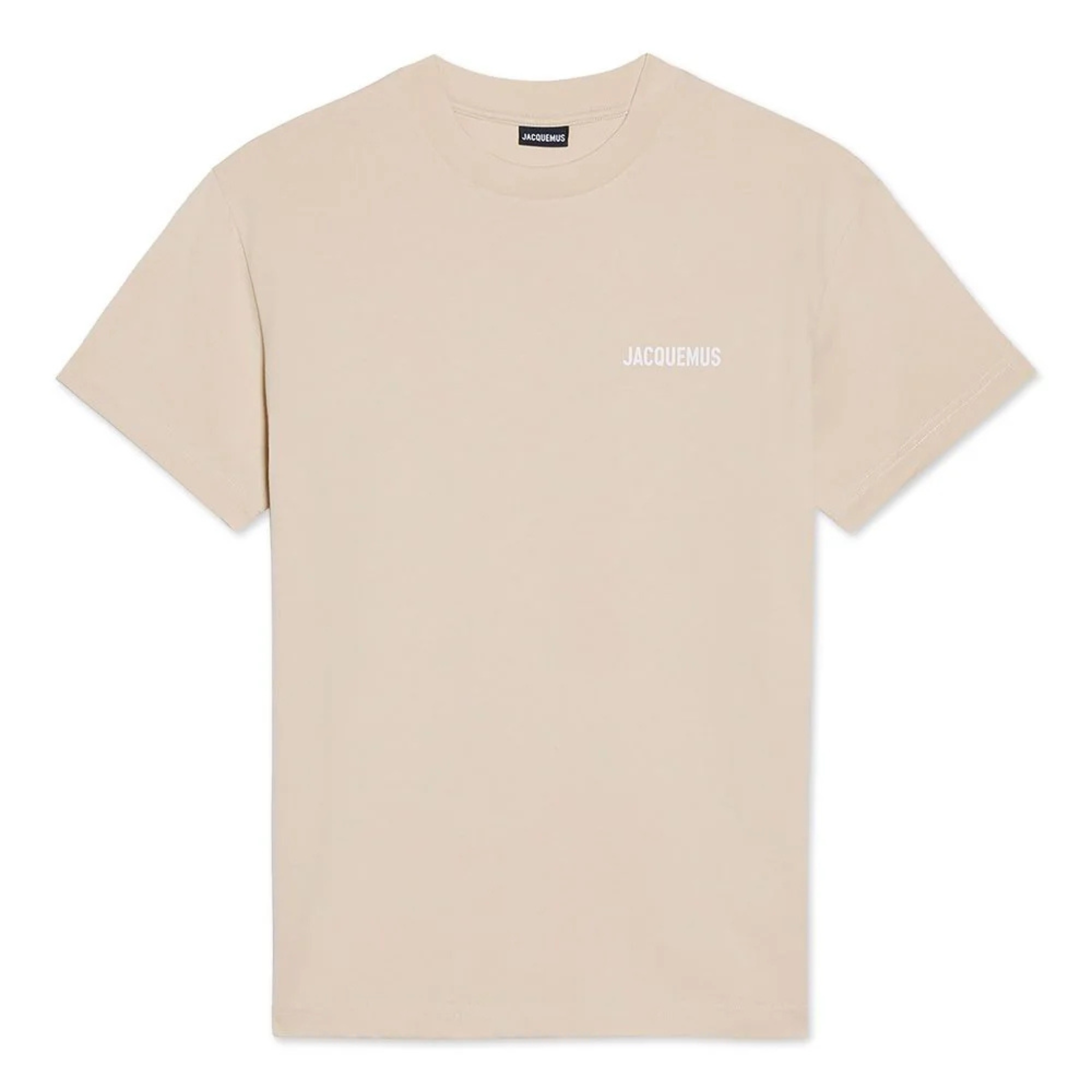 Jacquemus Les Classiques light beige logo t-shirt with short sleeves and crew neck
