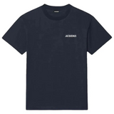 Jacquemus Les Classiques dark navy T-shirt with white logo print on chest