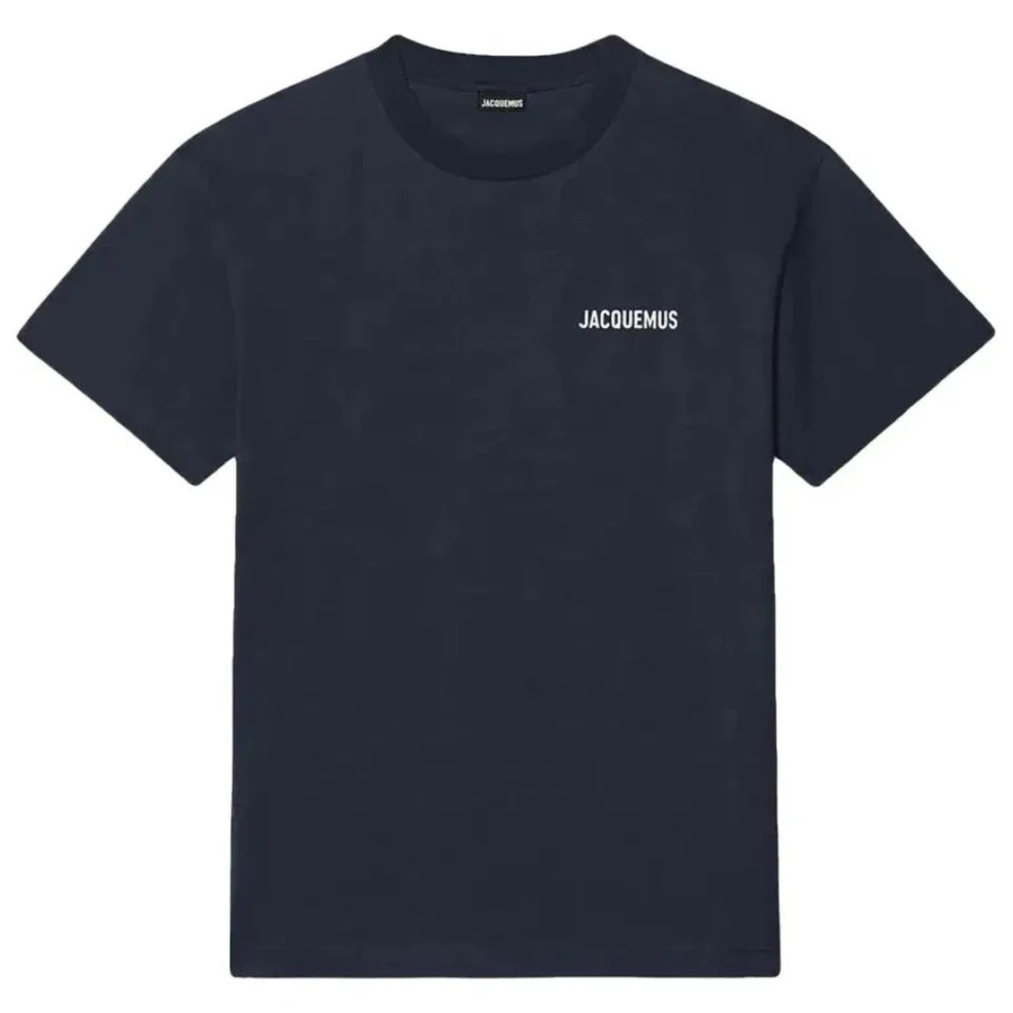 Jacquemus Les Classiques dark navy T-shirt with white logo print on chest