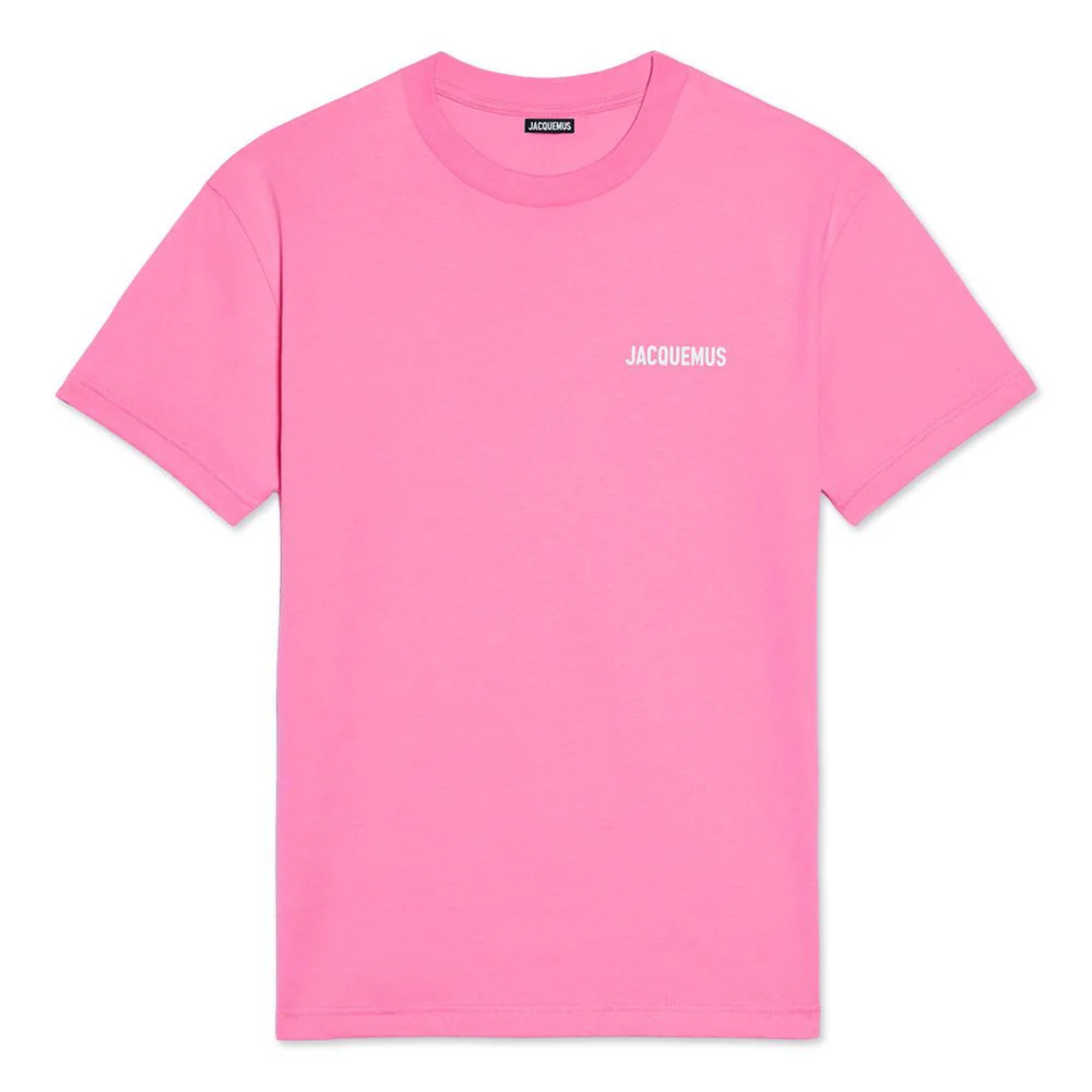 Pink Jacquemus Les Classiques logo t-shirt with crew neckline and short sleeves