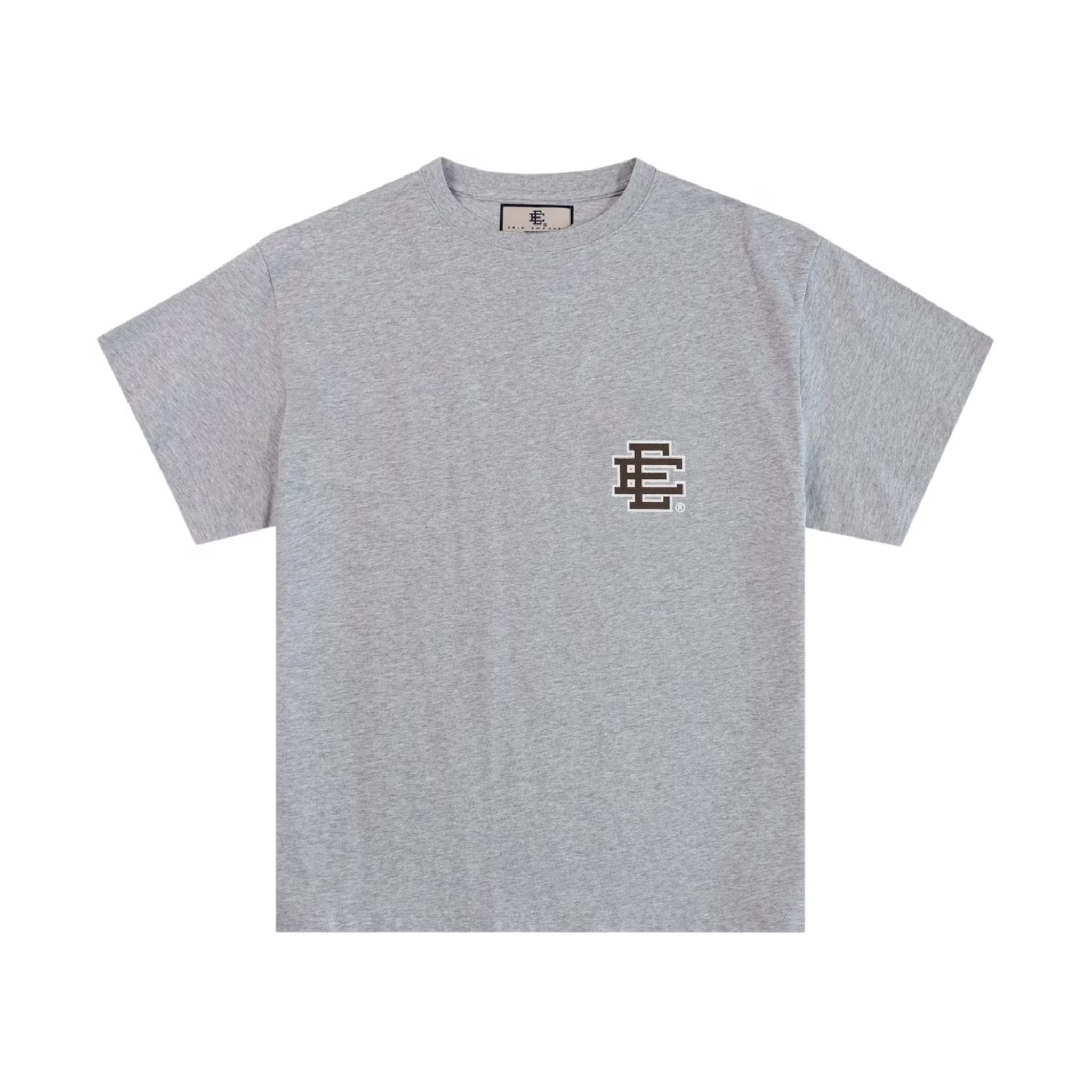 Eric Emanuel grey basic t-shirt with brown EE logo on chest