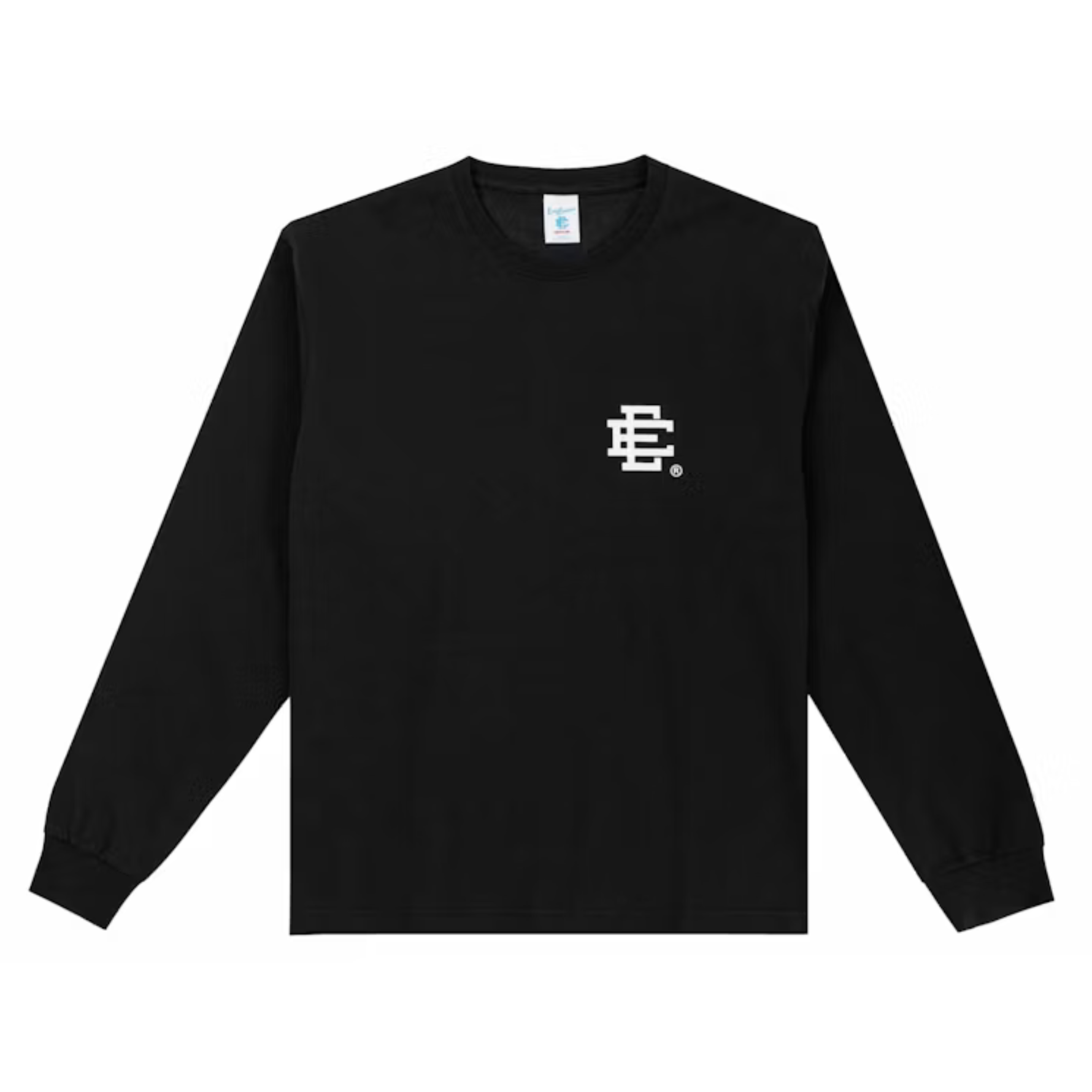 Eric Emanuel black long sleeve T-shirt with white EE logo on chest