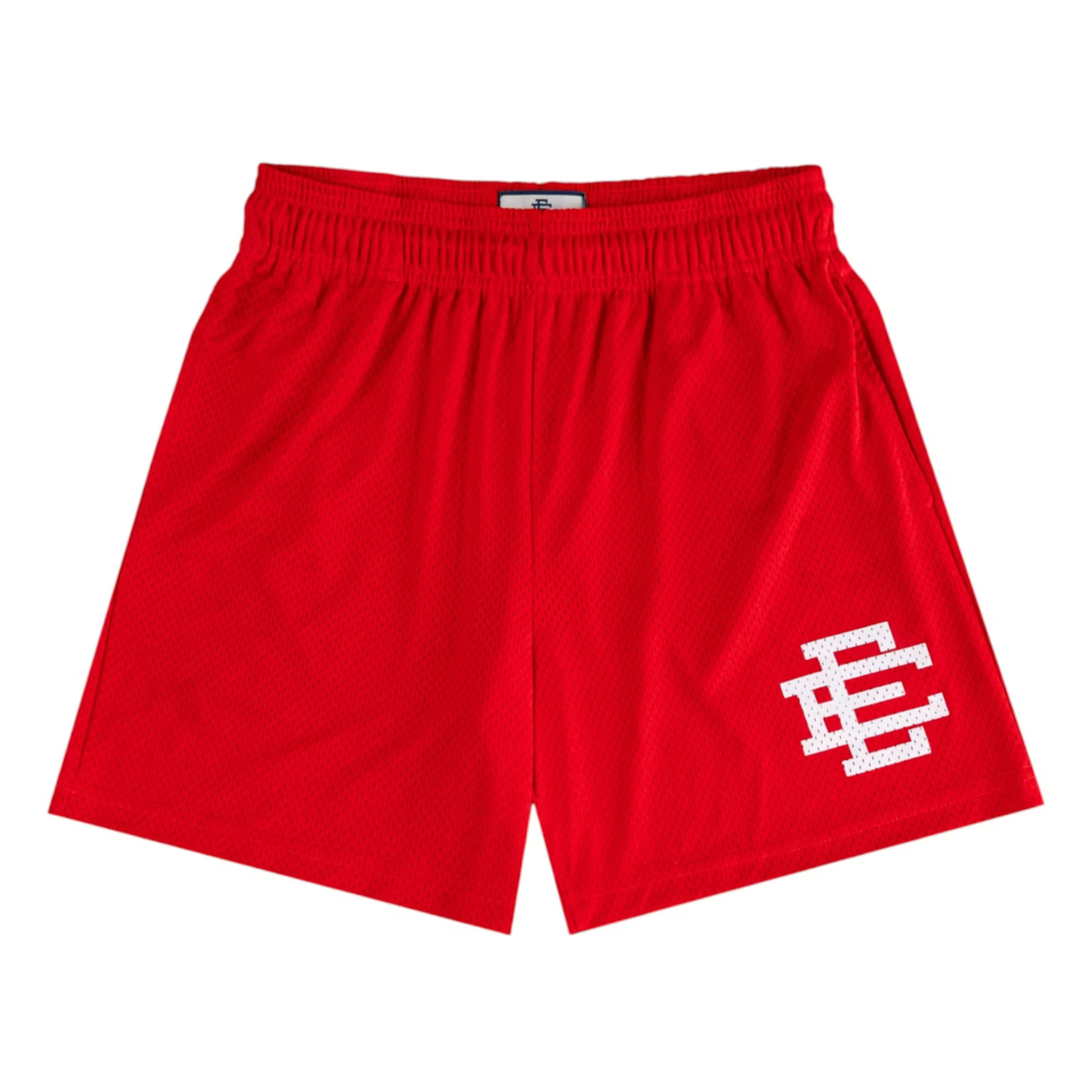 Red Eric Emanuel EE Basic mesh shorts with white logo