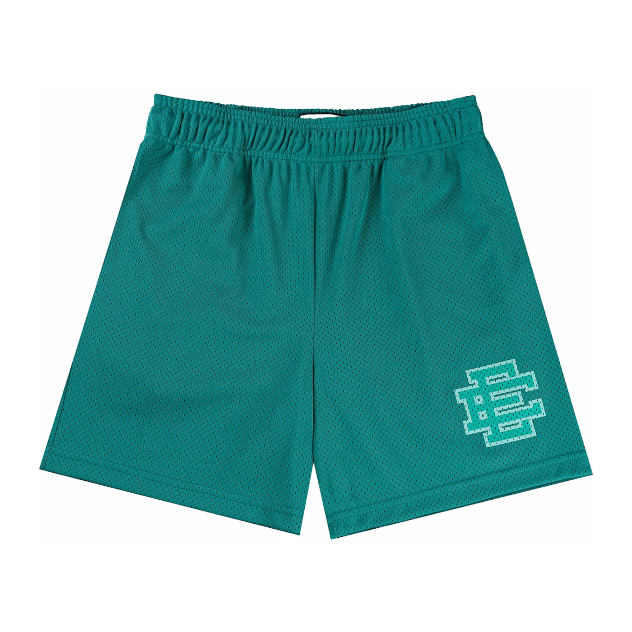 Eric Emanuel EE Basic teal mesh shorts with logo on leg