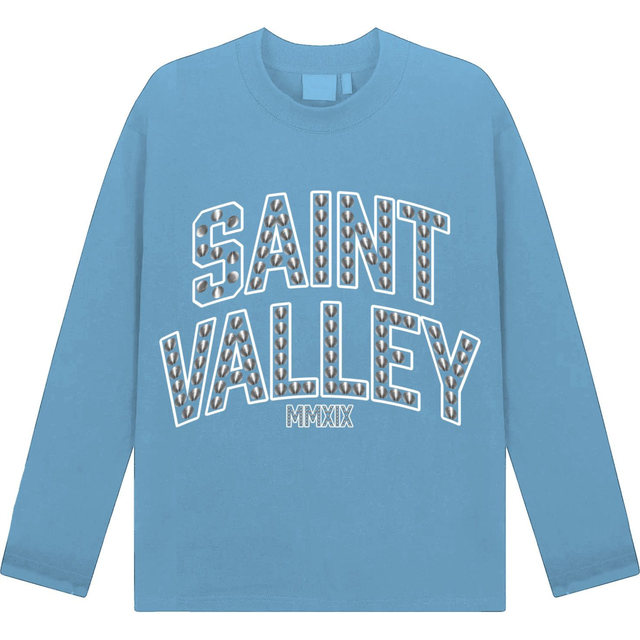 Suavo World blue long sleeve Saint Valley graphic t-shirt