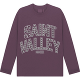 Suavo World purple long sleeve t-shirt with "Saint Valley" embellished text design