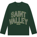Suavo World Saint Valley green long sleeve t-shirt with studded lettering design