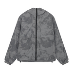 Siarr Venetian Windbreaker grey relaxed fit water repellent nylon jacket with two-way zipper and side slit pockets