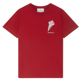 Red Casablanca Leaning Column T-Shirt with graphic design on chest