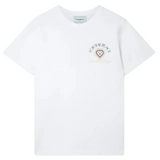 White Casablanca For The Peace T-shirt with heart logo and text design