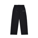 Broken Planet Market straight-leg sweatpants in midnight black with drawstring waist and logo detail