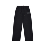 Broken Planet Market straight-leg sweatpants in midnight black with drawstring waist and logo detail